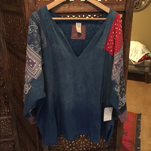 NEW NWT Free People Shibuya Tunic Blue - Picture 5 of 7